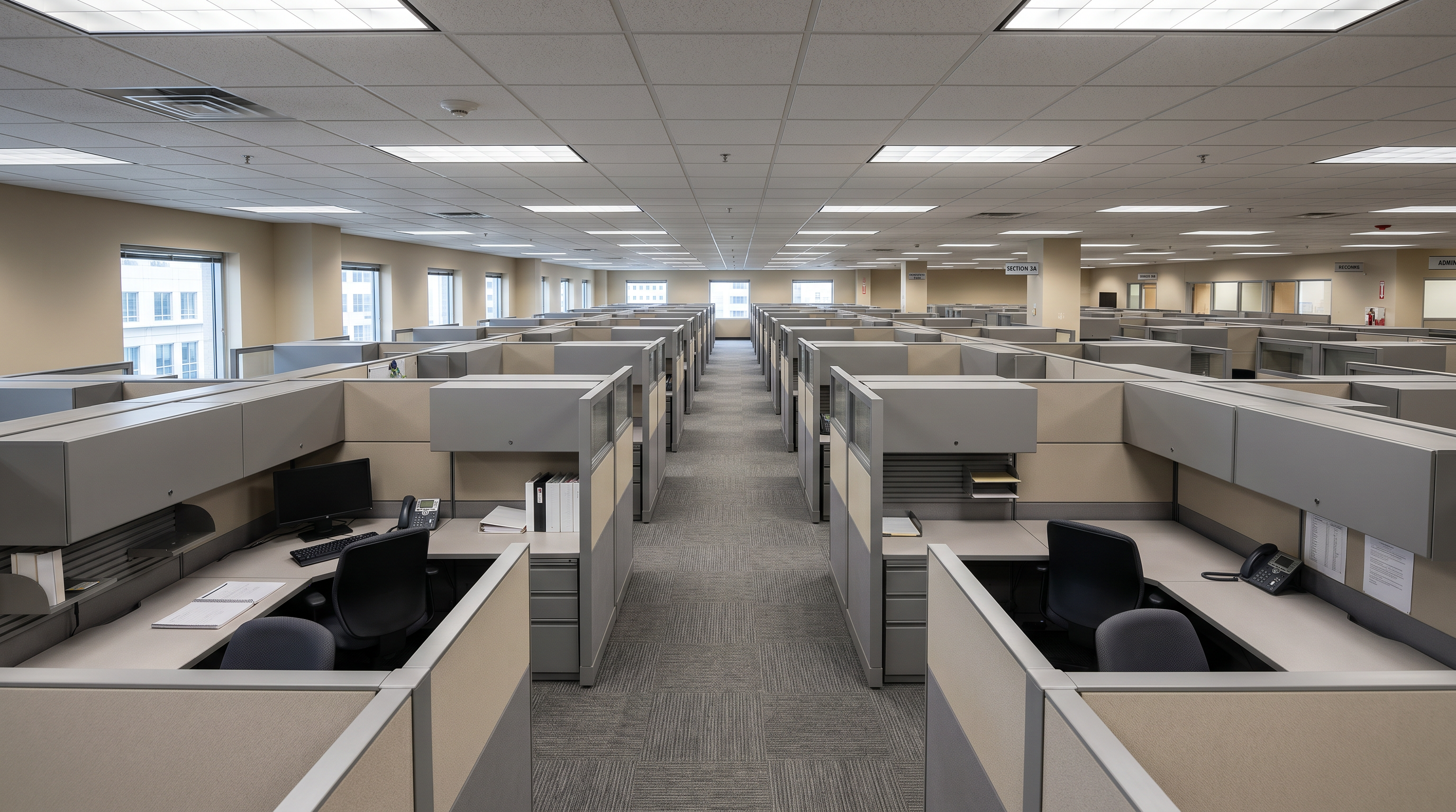 Federal office with open plan panel workstation systems
